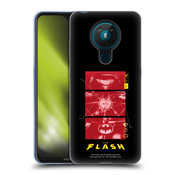 The Flash 2023 Graphics Suit Logos Soft Gel Case for Nokia 5.3