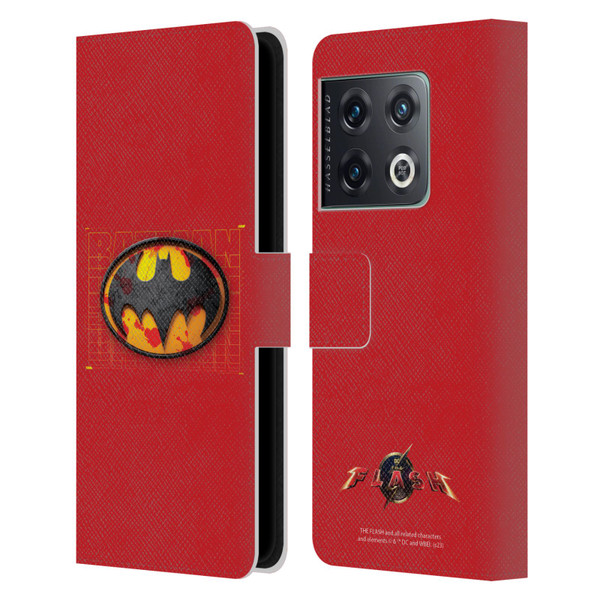 The Flash 2023 Graphics Batman Logo Leather Book Wallet Case Cover For OnePlus 10 Pro
