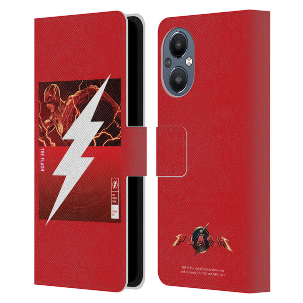 The Flash 2023 Graphics Barry Allen Logo Leather Book Wallet Case Cover For OnePlus Nord N20 5G