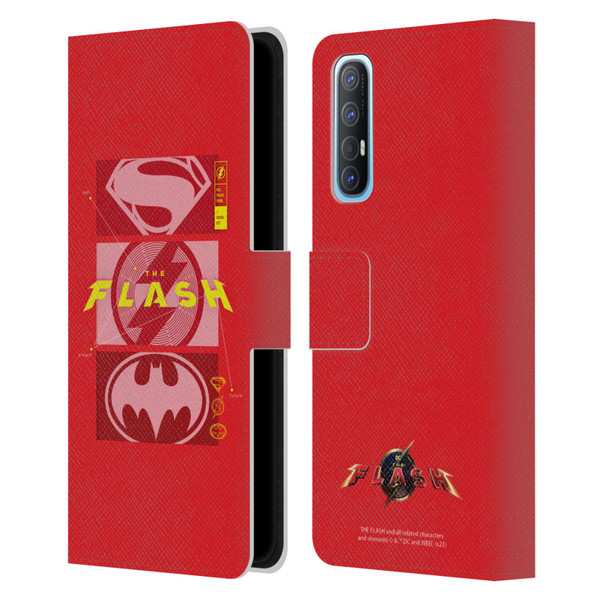 The Flash 2023 Graphics Superhero Logos Leather Book Wallet Case Cover For OPPO Find X2 Neo 5G