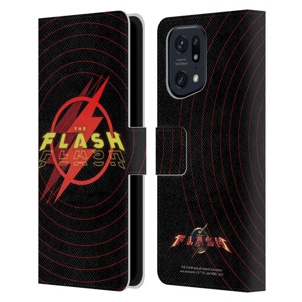 The Flash 2023 Graphics Logo Leather Book Wallet Case Cover For OPPO Find X5 Pro