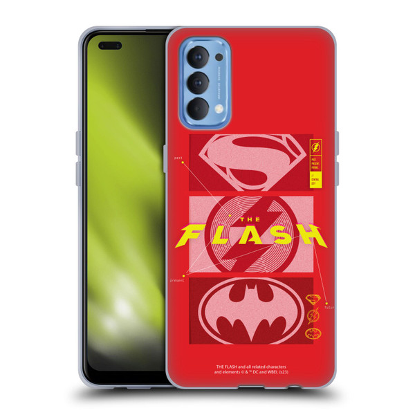 The Flash 2023 Graphics Superhero Logos Soft Gel Case for OPPO Reno 4 5G