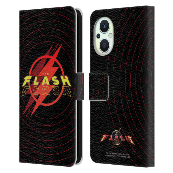 The Flash 2023 Graphics Logo Leather Book Wallet Case Cover For OPPO Reno8 Lite
