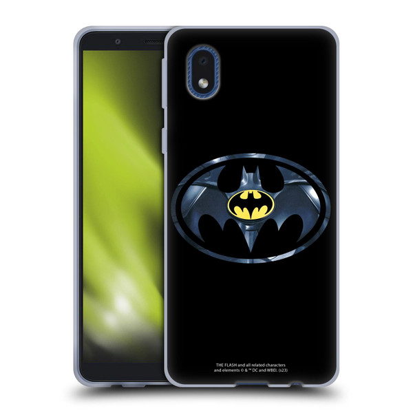 The Flash 2023 Graphics Black Batman Logo Soft Gel Case for Samsung Galaxy A01 Core (2020)
