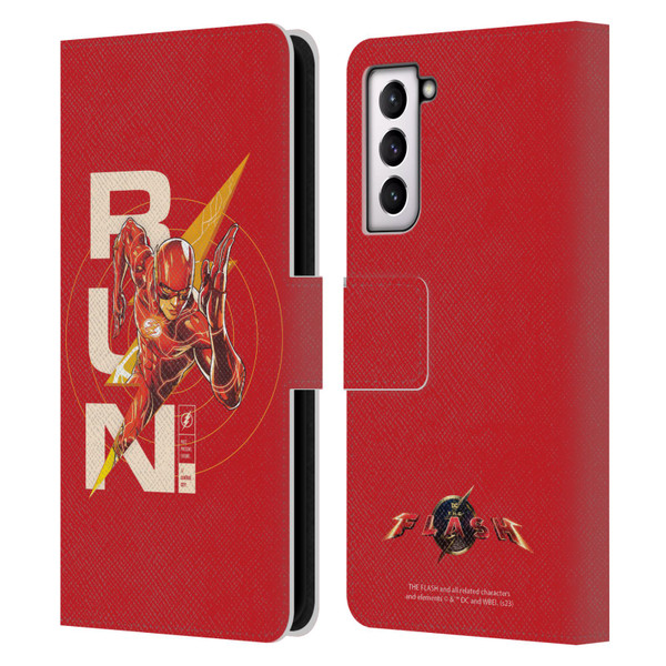 The Flash 2023 Graphics Barry Allen Run Leather Book Wallet Case Cover For Samsung Galaxy S21 5G