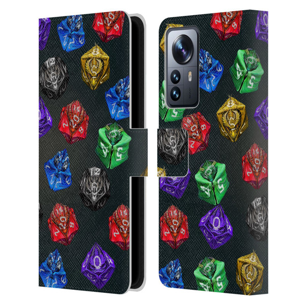 Stanley Morrison Art Six Dragons Gaming Dice Set Leather Book Wallet Case Cover For Xiaomi 12 Pro