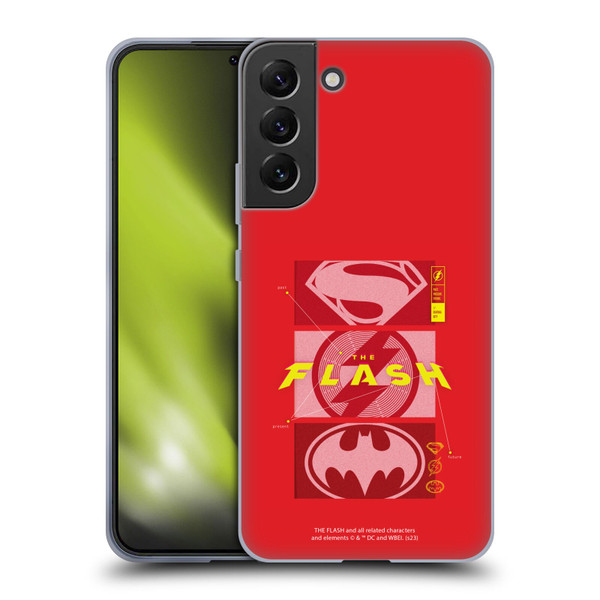 The Flash 2023 Graphics Superhero Logos Soft Gel Case for Samsung Galaxy S22+ 5G