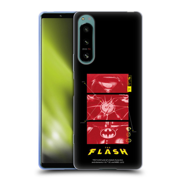 The Flash 2023 Graphics Suit Logos Soft Gel Case for Sony Xperia 5 IV