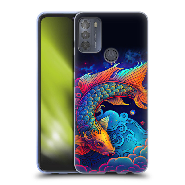Wumples Cosmic Animals Clouded Koi Fish Soft Gel Case for Motorola Moto G50