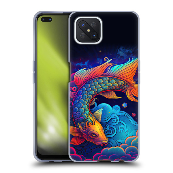 Wumples Cosmic Animals Clouded Koi Fish Soft Gel Case for OPPO Reno4 Z 5G