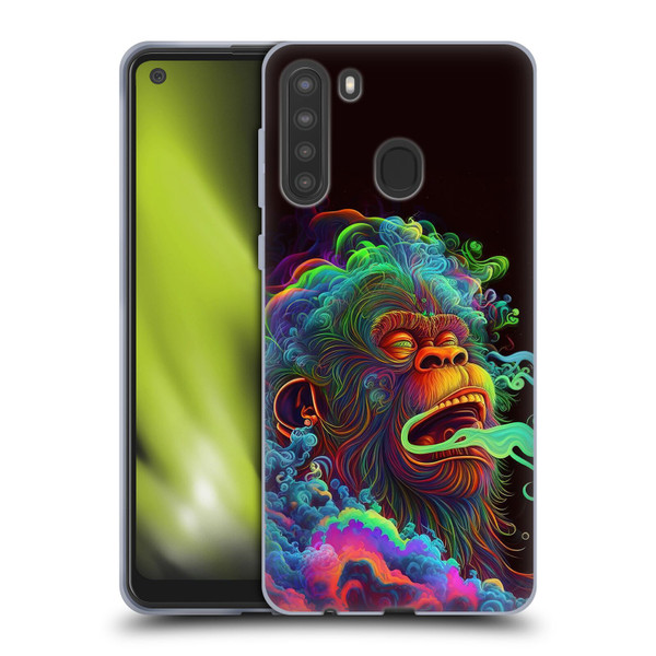 Wumples Cosmic Animals Clouded Monkey Soft Gel Case for Samsung Galaxy A21 (2020)