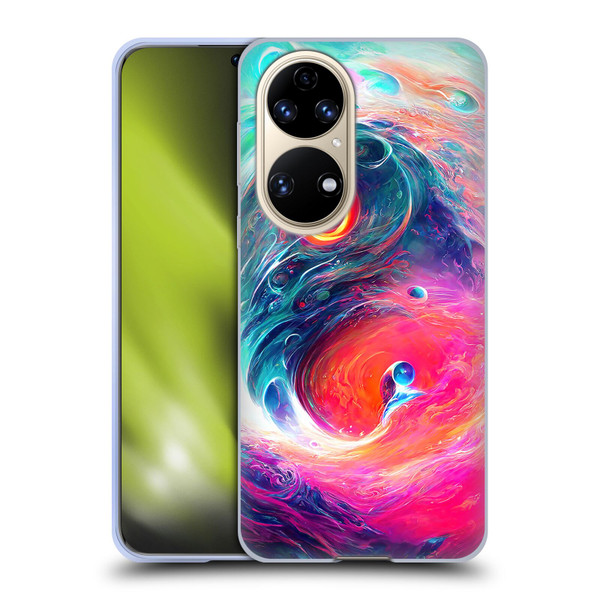 Wumples Cosmic Arts Blue And Pink Yin Yang Vortex Soft Gel Case for Huawei P50