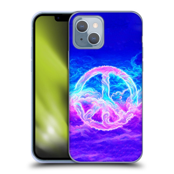 Wumples Cosmic Arts Clouded Peace Symbol Soft Gel Case for Apple iPhone 14