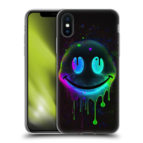 Wumples Cosmic Arts Drip Smiley Soft Gel Case for Apple iPhone X / iPhone XS