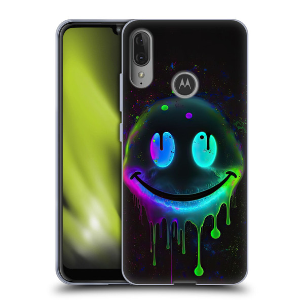 Wumples Cosmic Arts Drip Smiley Soft Gel Case for Motorola Moto E6 Plus
