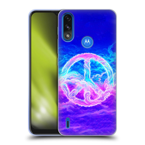 Wumples Cosmic Arts Clouded Peace Symbol Soft Gel Case for Motorola Moto E7 Power / Moto E7i Power