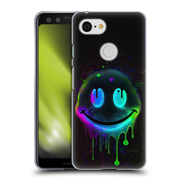 Wumples Cosmic Arts Drip Smiley Soft Gel Case for Google Pixel 3
