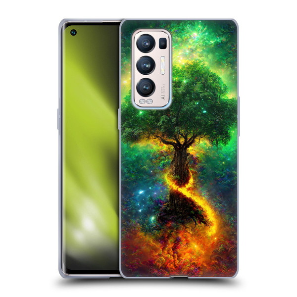 Wumples Cosmic Universe Yggdrasil, Norse Tree Of Life Soft Gel Case for OPPO Find X3 Neo / Reno5 Pro+ 5G