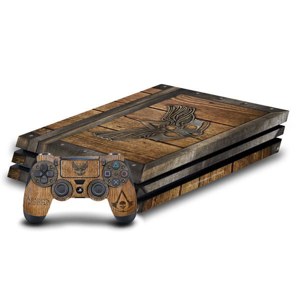 Assassin's Creed Black Flag Graphics Wood And Metal Chest Vinyl Sticker Skin Decal Cover for Sony PS4 Pro Bundle