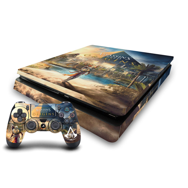 Assassin's Creed Origins Graphics Key Art Bayek Vinyl Sticker Skin Decal Cover for Sony PS4 Slim Console & Controller