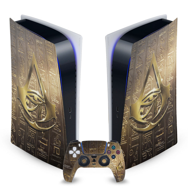 Assassin's Creed Origins Graphics Logo 3D Heiroglyphics Vinyl Sticker Skin Decal Cover for Sony PS5 Digital Edition Bundle