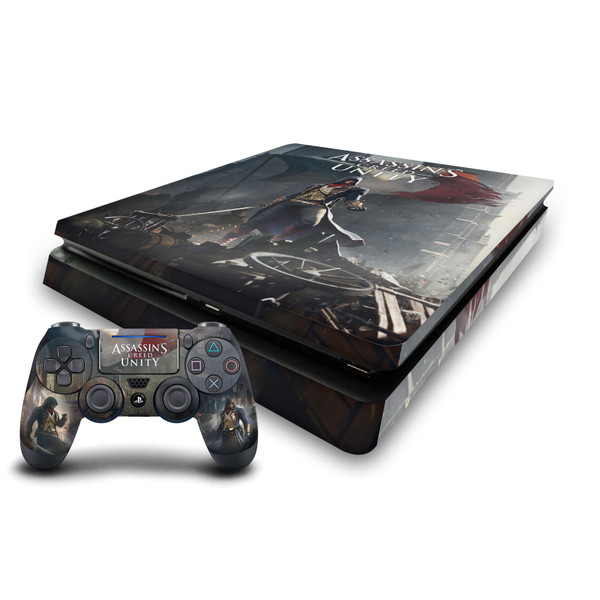 Assassin's Creed Unity Key Art Arno Dorian French Flag Vinyl Sticker Skin Decal Cover for Sony PS4 Slim Console & Controller
