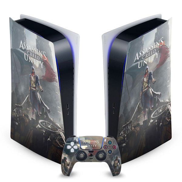 Assassin's Creed Unity Key Art Arno Dorian French Flag Vinyl Sticker Skin Decal Cover for Sony PS5 Digital Edition Bundle
