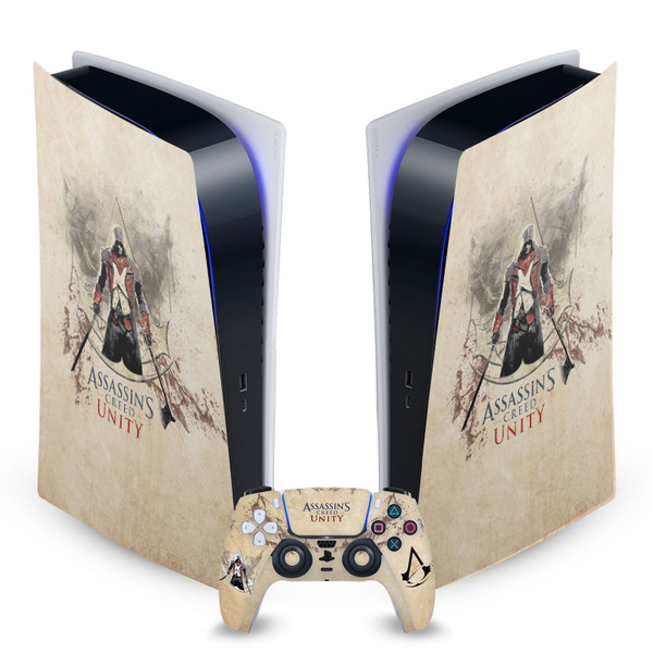 Assassin's Creed Unity Key Art Arno Dorian Vinyl Sticker Skin Decal Cover for Sony PS5 Digital Edition Bundle