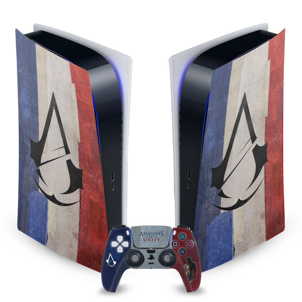 Assassin's Creed Unity Key Art Flag Of France Vinyl Sticker Skin Decal Cover for Sony PS5 Digital Edition Bundle