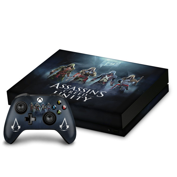 Assassin's Creed Unity Key Art Group Vinyl Sticker Skin Decal Cover for Microsoft Xbox One X Bundle