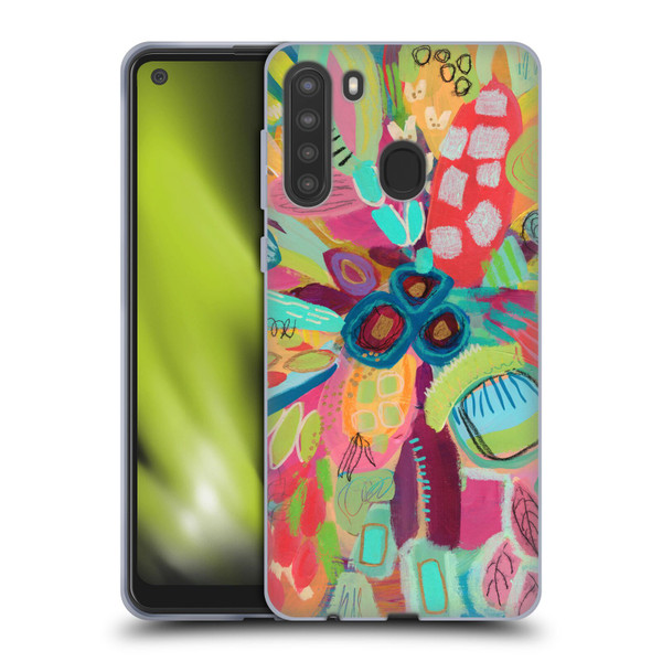 Suzanne Allard Floral Art Dancing In The Garden Soft Gel Case for Samsung Galaxy A21 (2020)