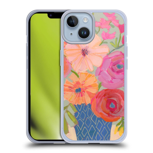 Suzanne Allard Floral Graphics Blue Diamond Soft Gel Case for Apple iPhone 14