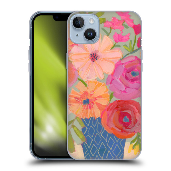 Suzanne Allard Floral Graphics Blue Diamond Soft Gel Case for Apple iPhone 14 Plus