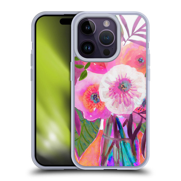 Suzanne Allard Floral Graphics Sunrise Bouquet Purples Soft Gel Case for Apple iPhone 14 Pro