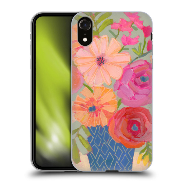 Suzanne Allard Floral Graphics Blue Diamond Soft Gel Case for Apple iPhone XR