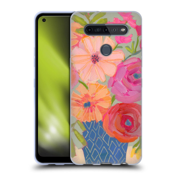 Suzanne Allard Floral Graphics Blue Diamond Soft Gel Case for LG K51S