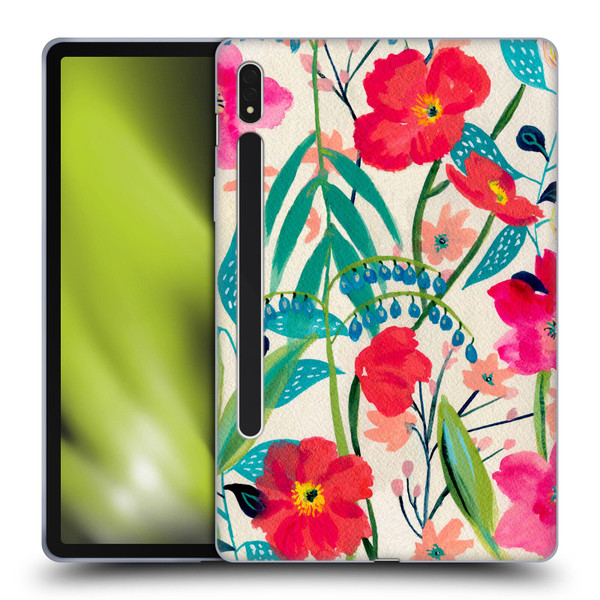 Suzanne Allard Floral Graphics Garden Party Soft Gel Case for Samsung Galaxy Tab S8