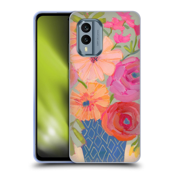 Suzanne Allard Floral Graphics Blue Diamond Soft Gel Case for Nokia X30