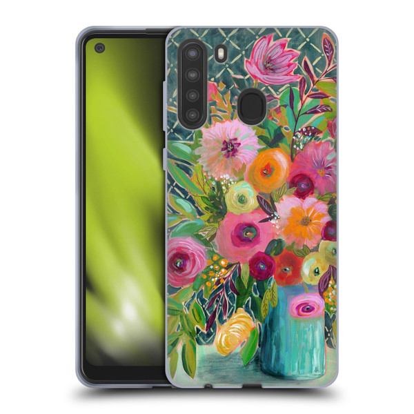 Suzanne Allard Floral Graphics Hope Springs Soft Gel Case for Samsung Galaxy A21 (2020)