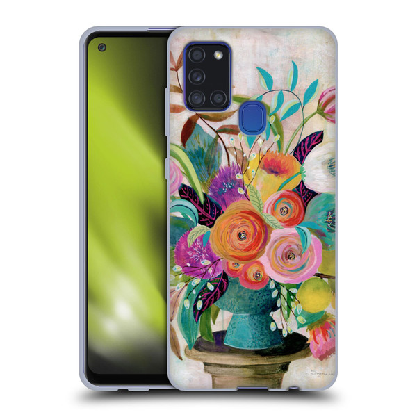 Suzanne Allard Floral Graphics Charleston Glory Soft Gel Case for Samsung Galaxy A21s (2020)