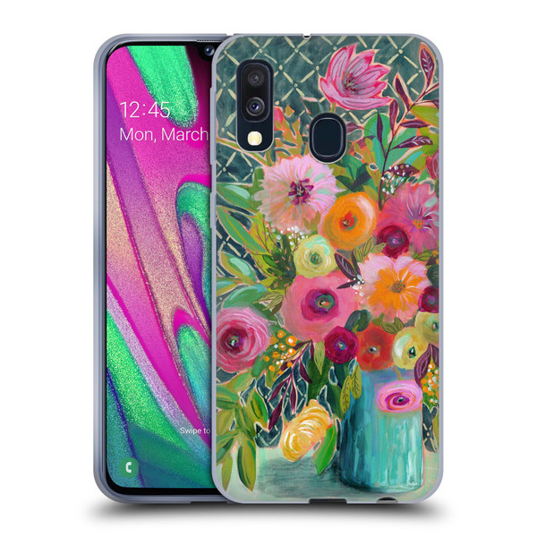 Suzanne Allard Floral Graphics Hope Springs Soft Gel Case for Samsung Galaxy A40 (2019)