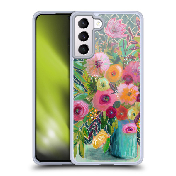 Suzanne Allard Floral Graphics Hope Springs Soft Gel Case for Samsung Galaxy S21+ 5G