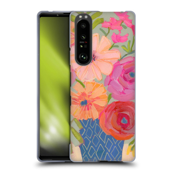 Suzanne Allard Floral Graphics Blue Diamond Soft Gel Case for Sony Xperia 1 III