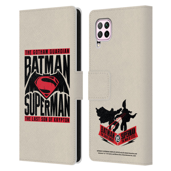 Batman V Superman: Dawn of Justice Graphics Typography Leather Book Wallet Case Cover For Huawei Nova 6 SE / P40 Lite