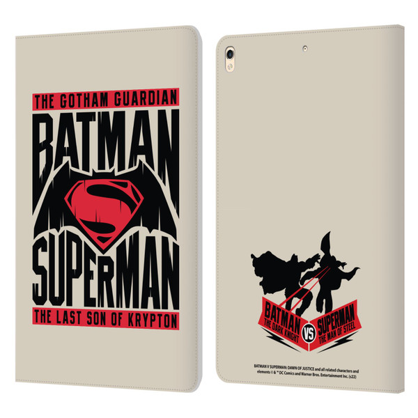 Batman V Superman: Dawn of Justice Graphics Typography Leather Book Wallet Case Cover For Apple iPad Pro 10.5 (2017)