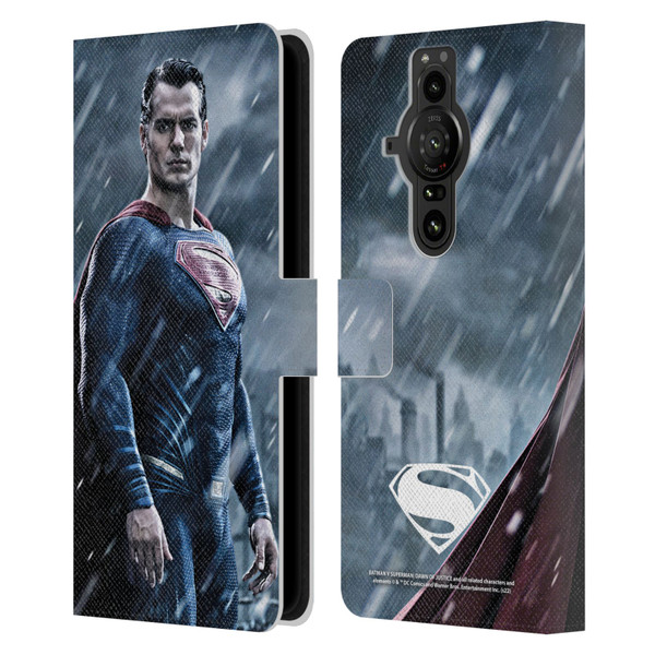 Batman V Superman: Dawn of Justice Graphics Superman Leather Book Wallet Case Cover For Sony Xperia Pro-I