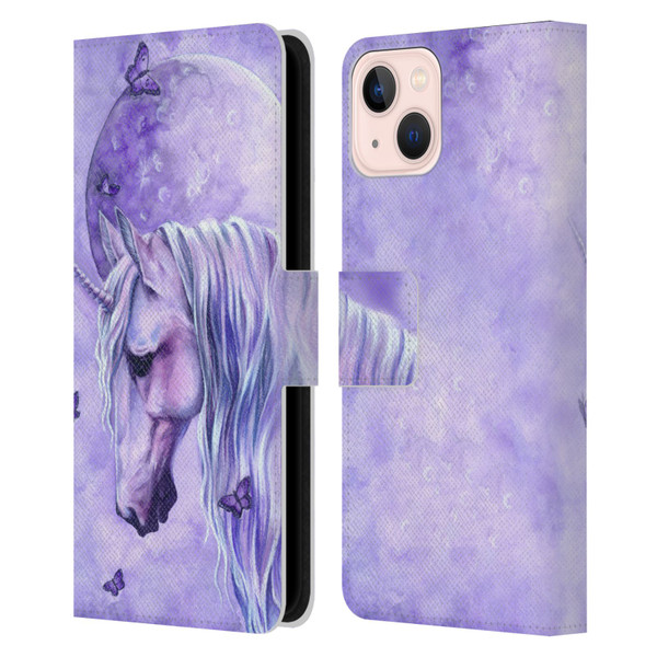 Selina Fenech Unicorns Moonlit Magic Leather Book Wallet Case Cover For Apple iPhone 13