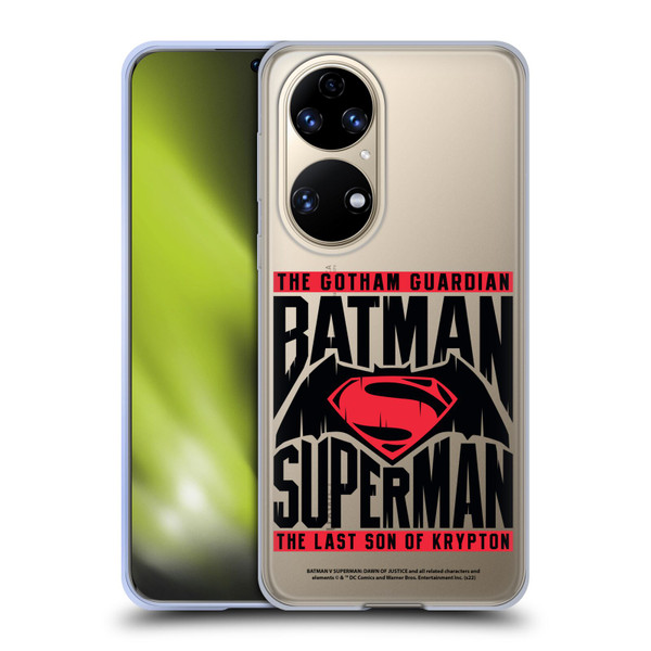 Batman V Superman: Dawn of Justice Graphics Typography Soft Gel Case for Huawei P50