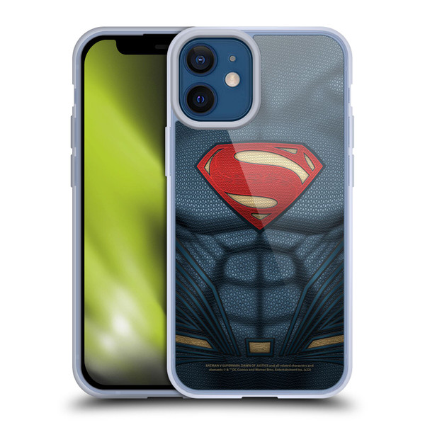 Batman V Superman: Dawn of Justice Graphics Superman Costume Soft Gel Case for Apple iPhone 12 Mini
