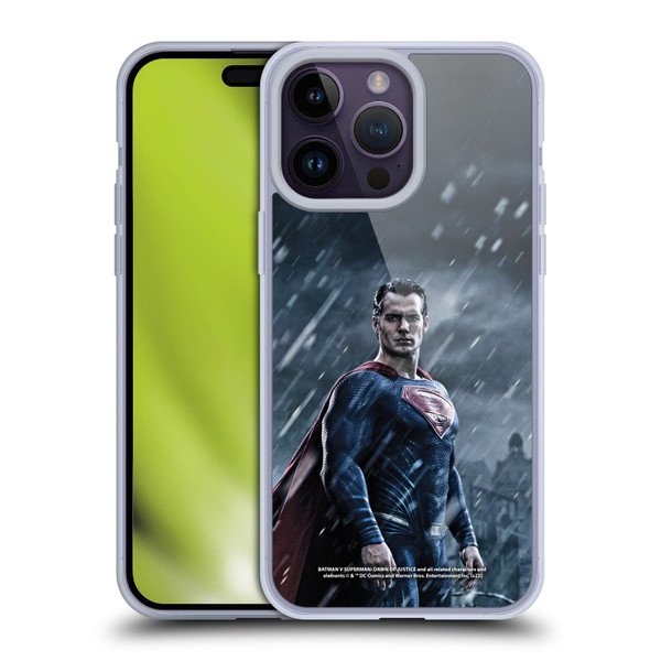 Batman V Superman: Dawn of Justice Graphics Superman Soft Gel Case for Apple iPhone 14 Pro Max